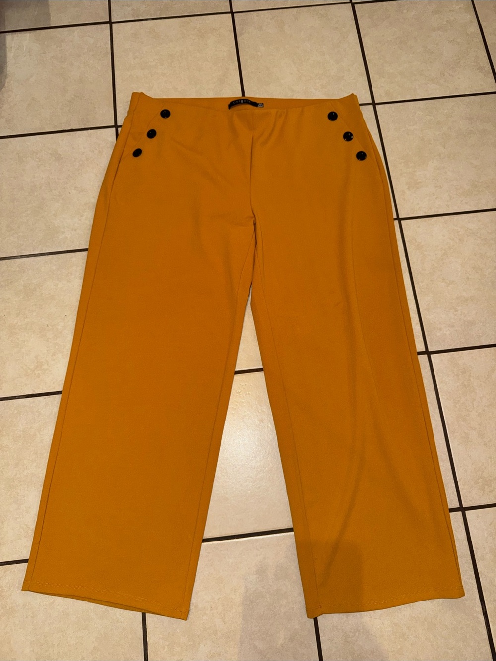 one 5 one Mustard Wide-Leg Sailor Pants